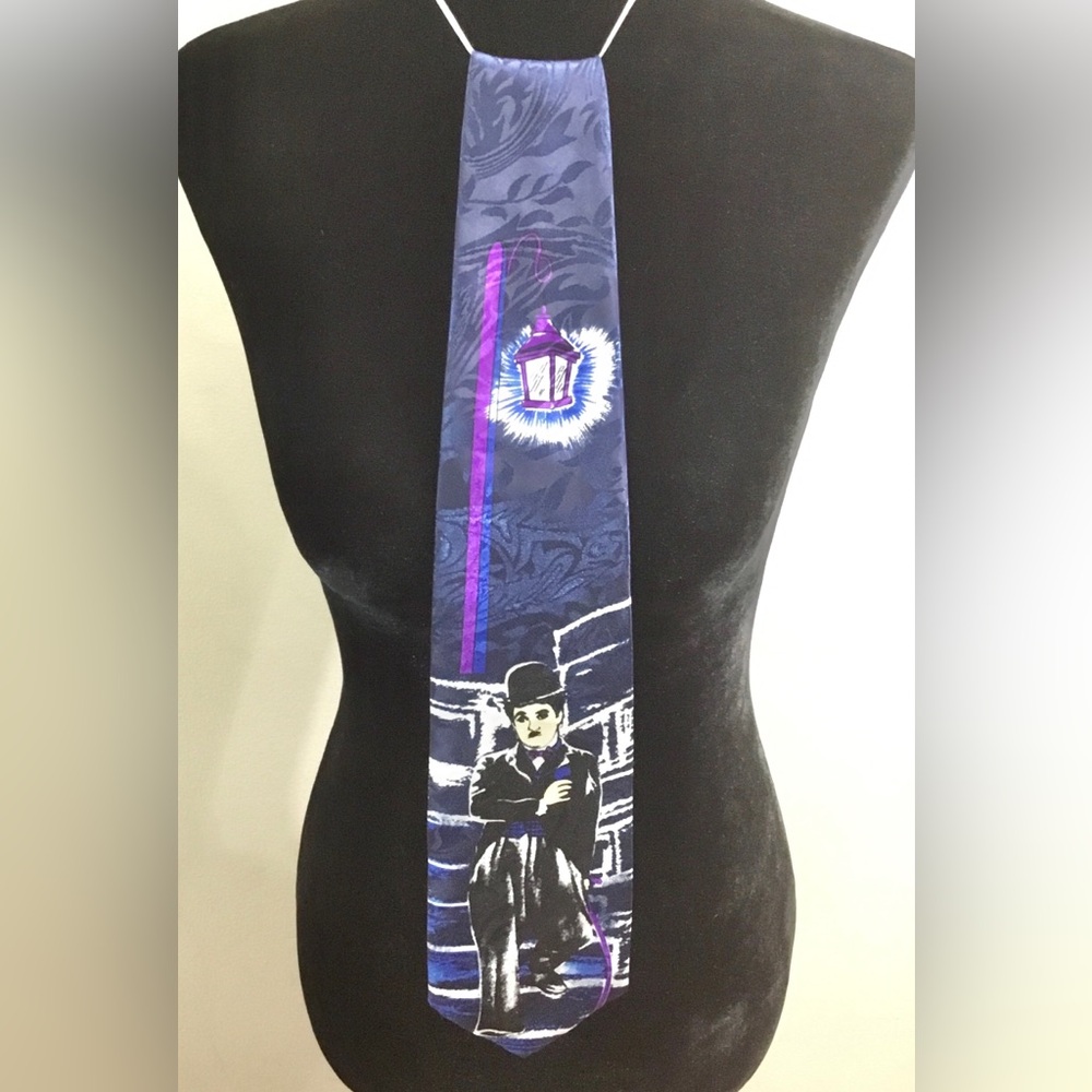 Charlie Chaplin silk neck tie